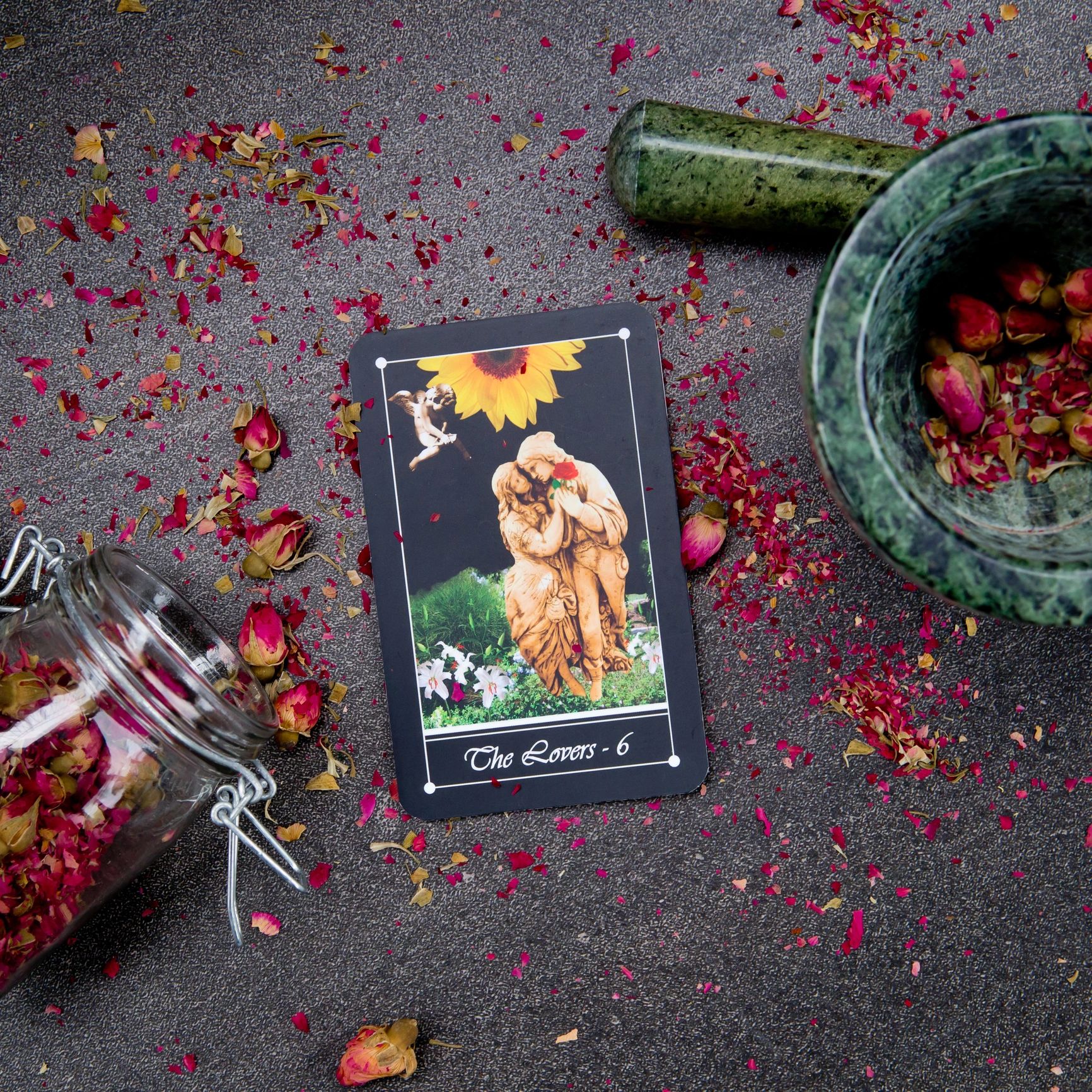 Tarot card arranged for a private intuitive session